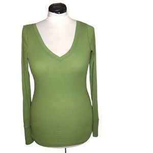Green long sleeved top